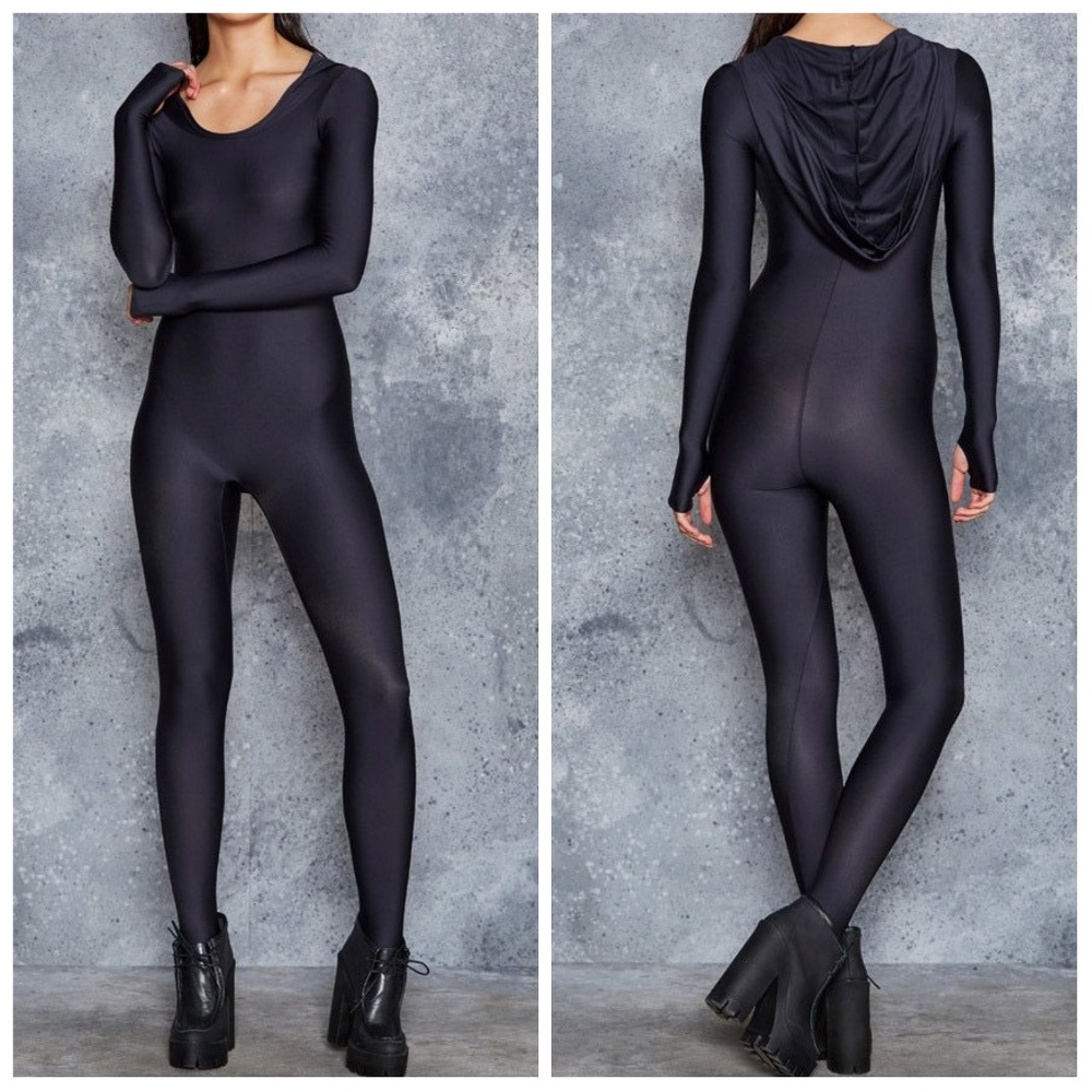 Ninja Hooded Catsuit Small Black Milk Clothing